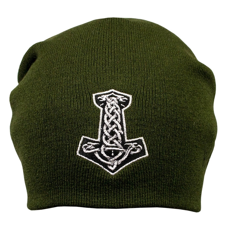 Шапка з вишивкою Молот Тора (руни) олива Шапка з вишивкою Молот Тора (руни) олива