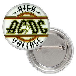 Значок AC/DC "High Voltage" (white)