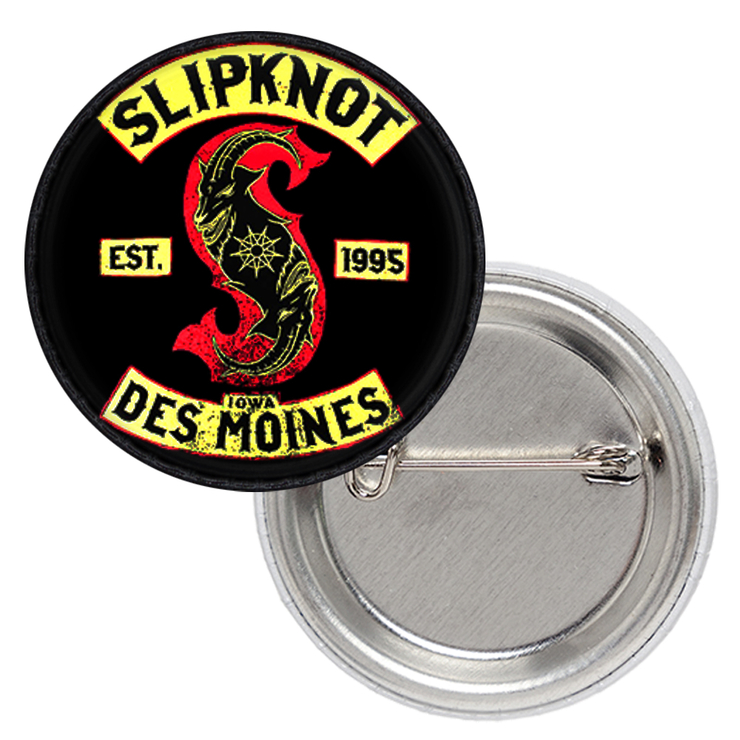 Значок Slipknot (Iowa, Des Moines, est.1995), black Значок Slipknot (Iowa, Des Moines, est.1995), black