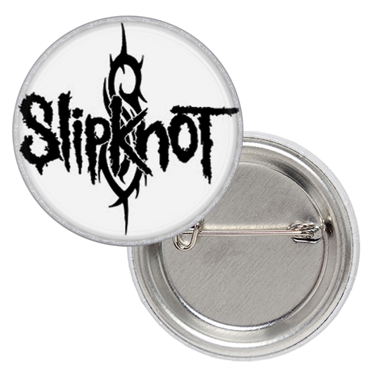 Значок Slipknot (black logo on white) Значок Slipknot (black logo on white)