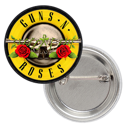 Значок Guns N’ Roses (yellow logo guns and rose)