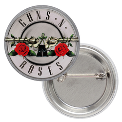 Значок Guns N’ Roses (gray logo guns and rose)