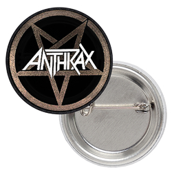 Значок Anthrax (white logo with pentagram)