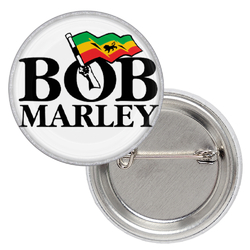 Значок Bob Marley (logo with flag)