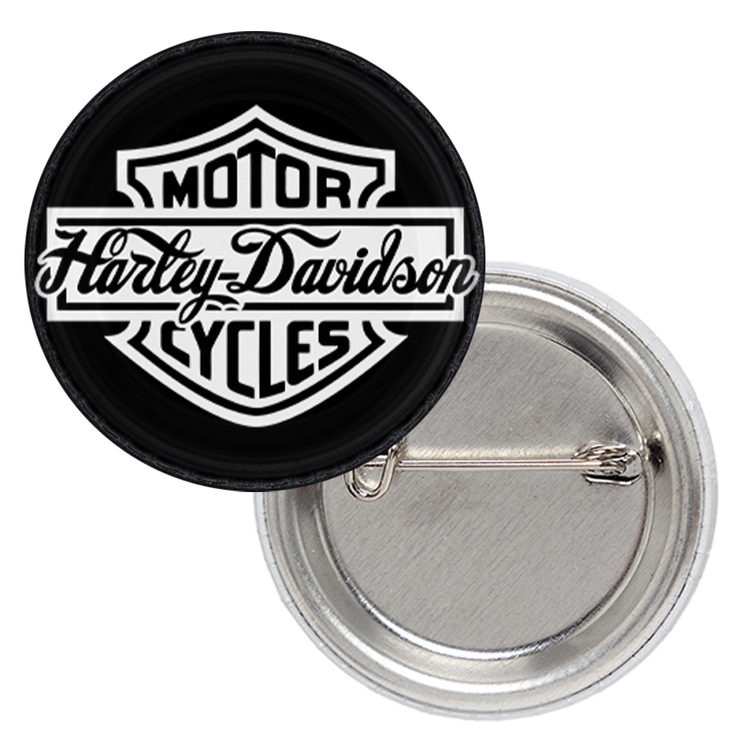Значок Harley-Davidson Motorcycles (white logo) - купить Значок Harley ...