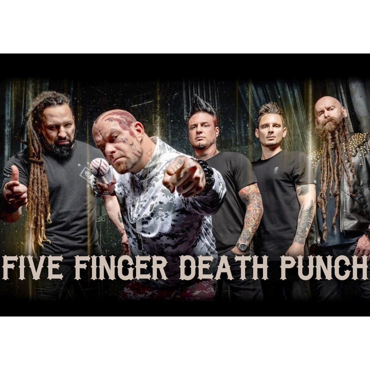 Плакат Five Finger Death Punch (band, black background) Плакат Five Finger Death Punch (band, black background)