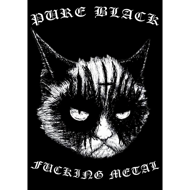 Плакат Pure Black Fucking Metal (Cat)