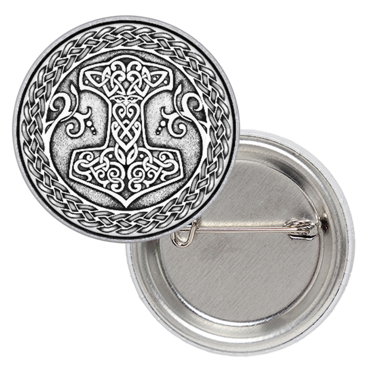 Значок Молот Тора в плетённом круге