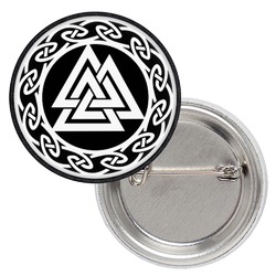 Значок Валькнут в плетённом круге