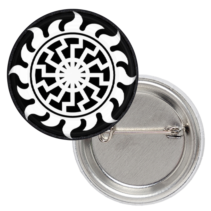 Значок Черное Солнце в огненном круге