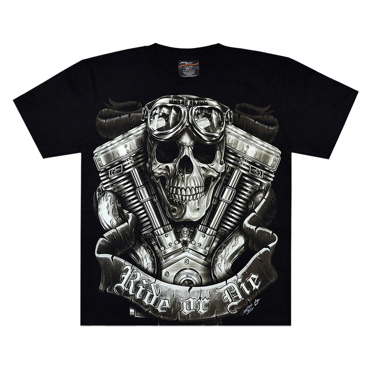 Футболка Ride or Die (skull and motor) (світиться в темряві) Футболка Ride or Die (skull and motor) (світиться в темряві)