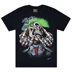 Футболка Punk’s Not Dead (скелет с зеленым ирокезом) светится в темноте