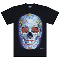 Футболка Calavera Skull With Roses (3D, светится в темноте)