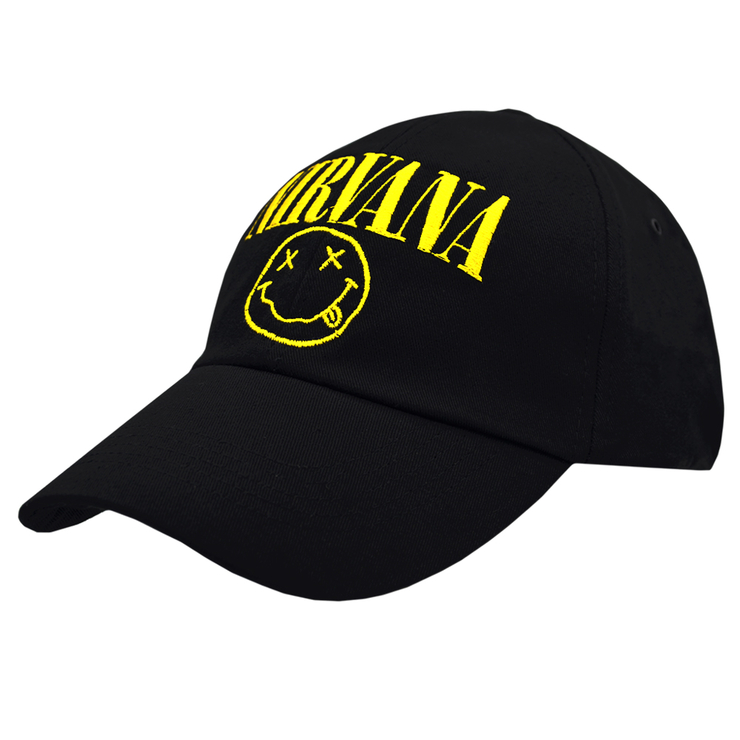 Бейсболка Nirvana (yellow logo and smile) RW