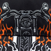 Бейсболка вишита Motorcycle (white and orange flame)
