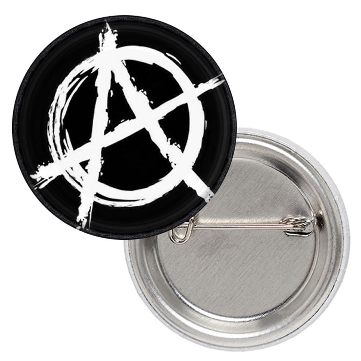 Значок Анархия (белая на черном фоне) Значок Анархия (белая на черном фоне)