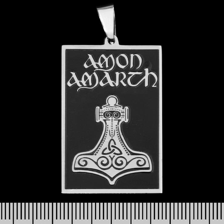Кулон Amon Amarth (Thors Hammer, black background) (ptsb-154) прямоугольный