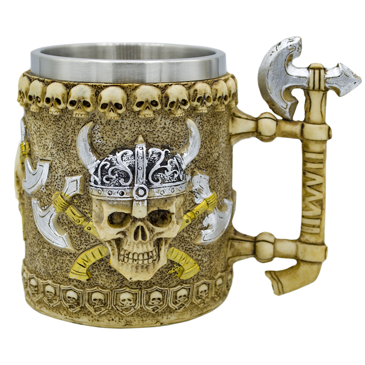 Кухоль Череп вікінга з сокирами (cup-058) Кухоль Череп вікінга з сокирами (cup-058)