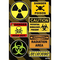 Стикерпак Warning radiation, biohazard, poison SP-099