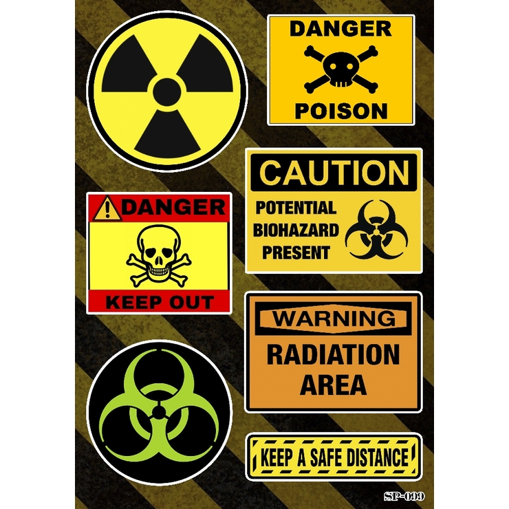 Стікерпак Warning radiation, biohazard, poison SP-099 Стікерпак Warning radiation, biohazard, poison SP-099