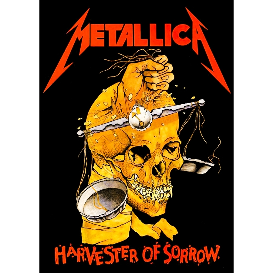 Metallica harvester of sorrow. Металлика Постер. Плакат Harvester of Sorrow.