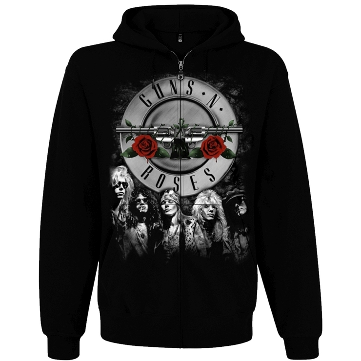 Худі Guns N’ Roses (лого+фото группы) на блискавці