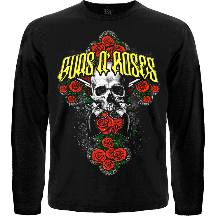 Футболка с длинным рукавом Guns N’ Roses (крест из роз)
