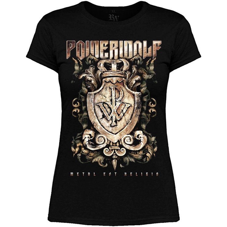 Футболка жіноча Powerwolf "Metal Est Religio Crest" Футболка жіноча Powerwolf "Metal Est Religio Crest"