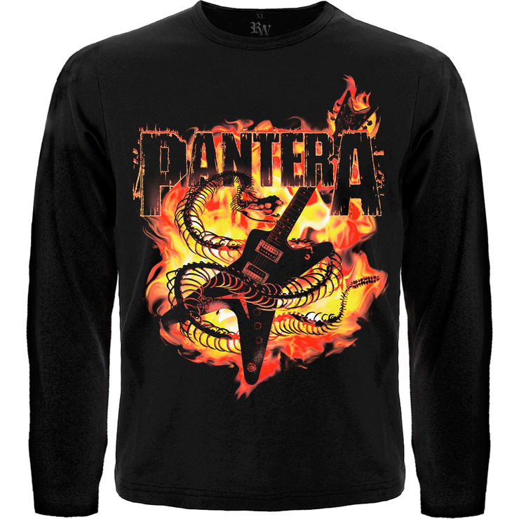 Футболка з довгим рукавом Pantera (гітара в полум’ї) Футболка з довгим рукавом Pantera (гітара в полум’ї)