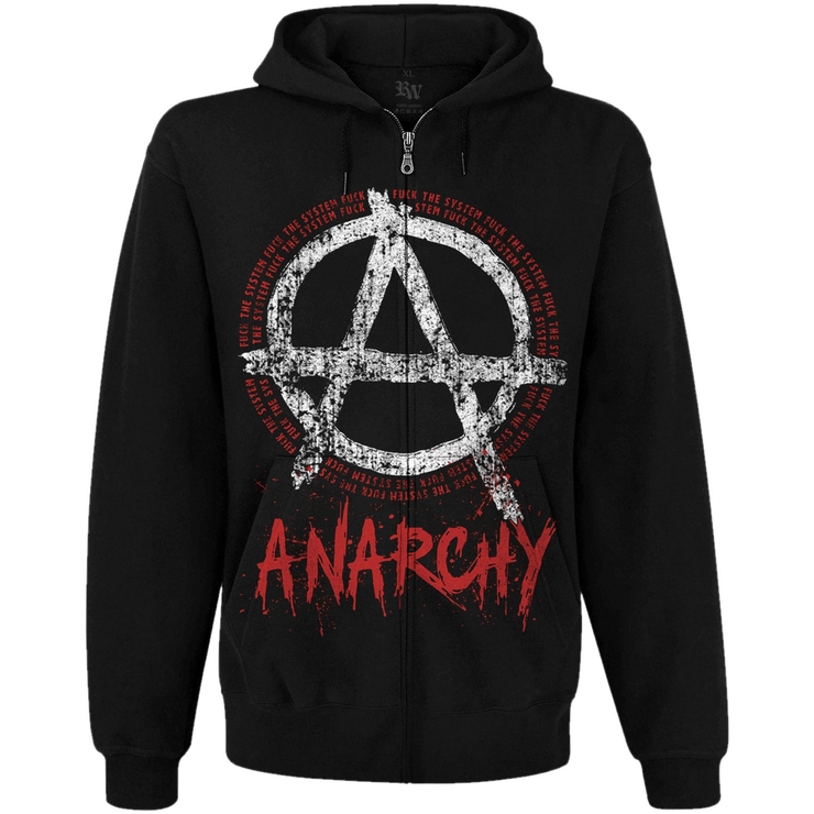 Худи Anarchy "Fuck The System" на молнии