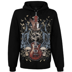 Худи Guitar with Skulls and Ravens на молнии