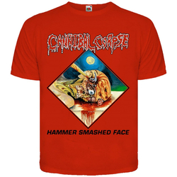 Футболка Cannibal Corpse "Hammer Smashed Face" (красная футболка)
