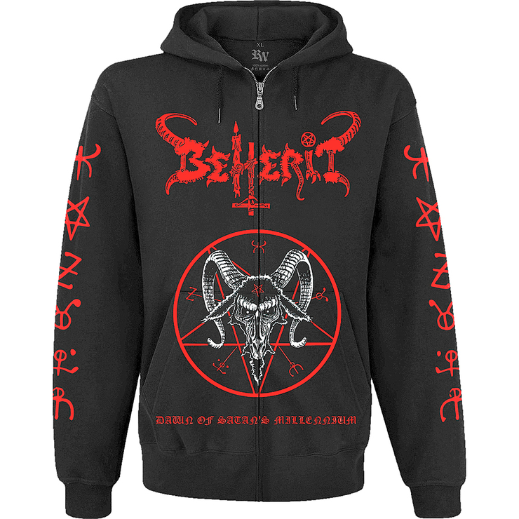 Худи Beherit "Dawn Of Satan’s Millenium" на молнии