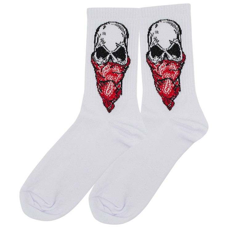 Шкарпетки Череп із червоною банданою на обличчі (білі) р.36-44 (tr) Шкарпетки Череп із червоною банданою на обличчі (білі) р.36-44 (tr)