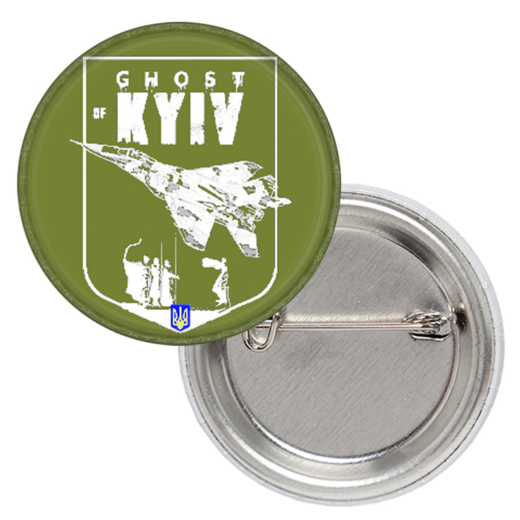 Значок патріотичний Привид Києва (олива) Значок патріотичний Привид Києва (олива)