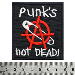 Нашивка Punk’s Not Dead (анархия с булавкой) (pt-041)