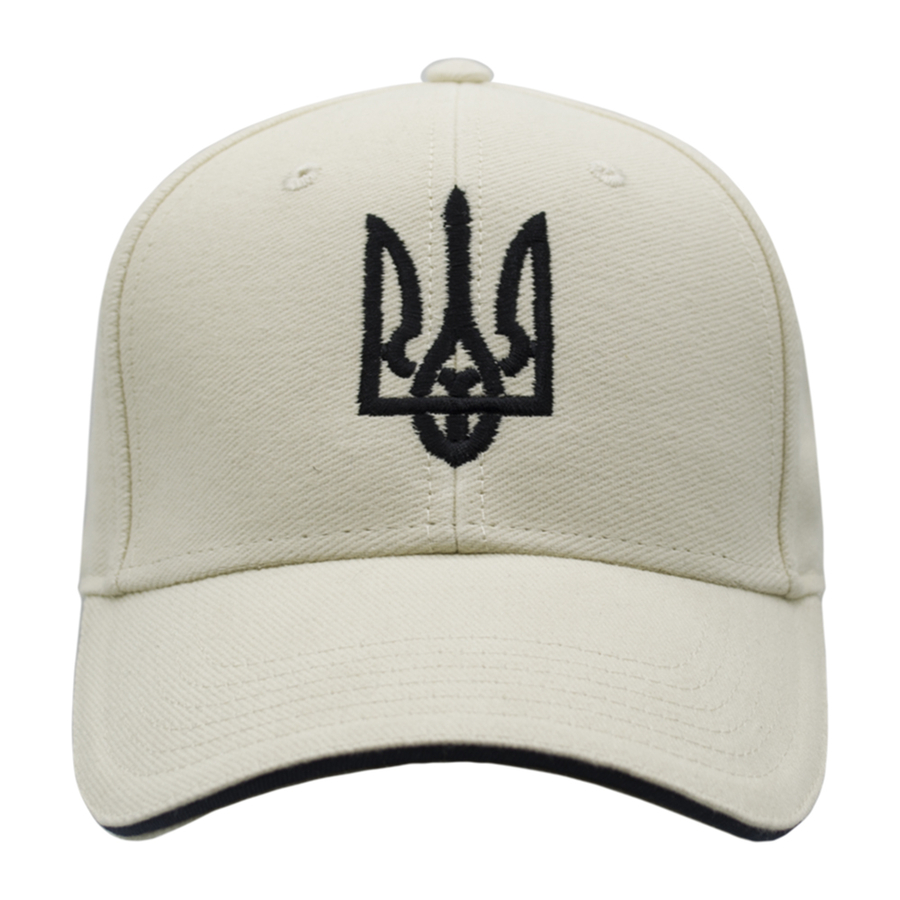 Бейсболка Тризуб (чорний Тризуб, кремова) uac-015 - купити бейсболки з ...