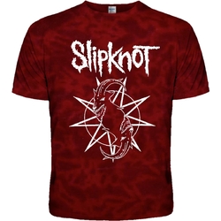 Футболка Tie Dye Slipknot - Goats Logo (Бордова)