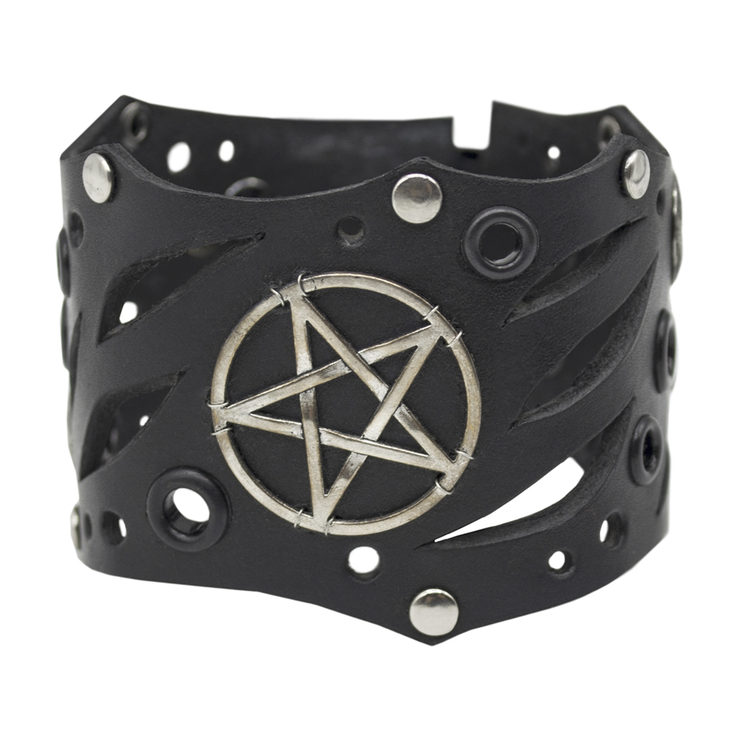 Браслет Стимпанк Pentagram черный bsp-61 Браслет Стимпанк Pentagram черный bsp-61