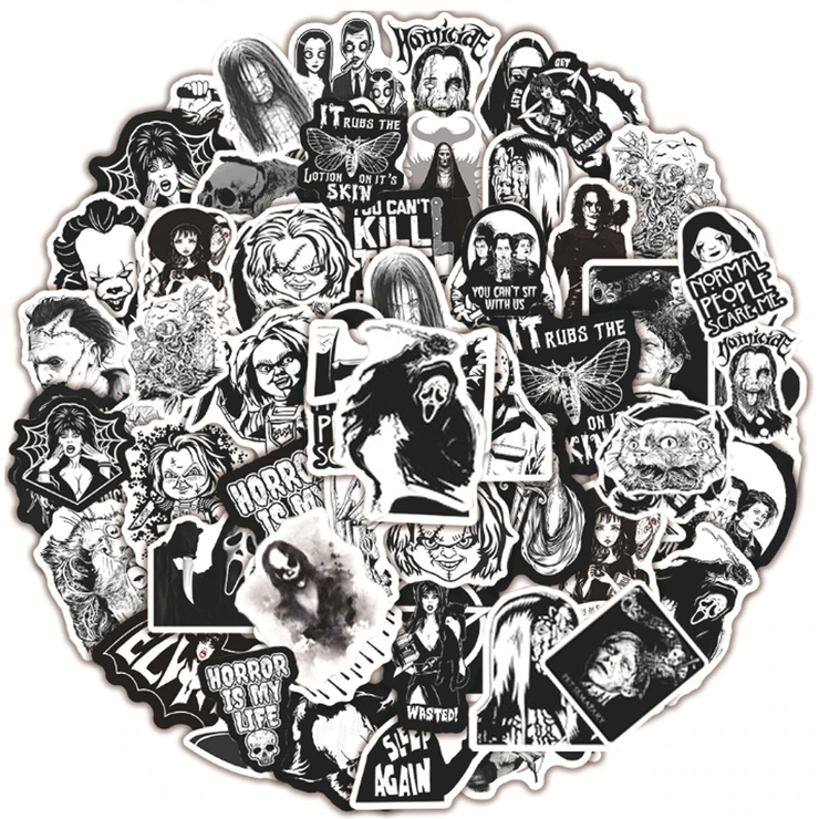 Набір стікерів Horror movie characters (stk-067) 50 шт Набір стікерів Horror movie characters (stk-067) 50 шт