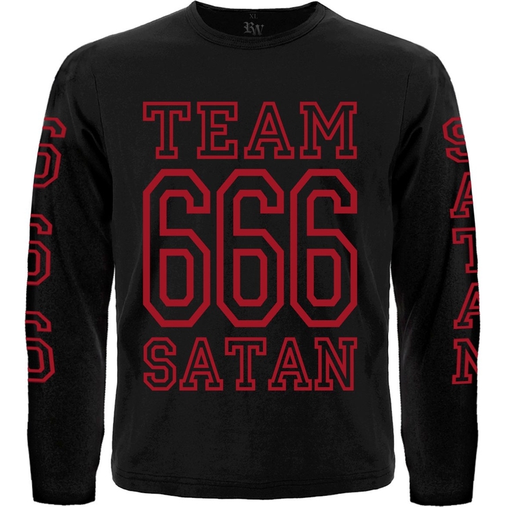 Футболка с длинным рукавом Team Satan - 666 (red)
