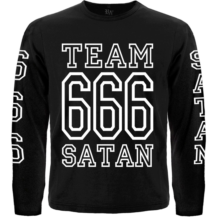 Футболка с длинным рукавом Team Satan - 666 (white) Футболка с длинным рукавом Team Satan - 666 (white)