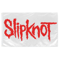Флаг Slipknot (белый, красное лого) sfc-005