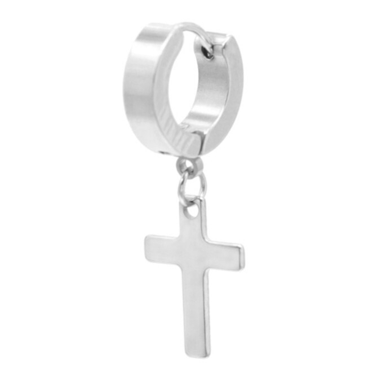 Серьга с Крестом (хир.сталь) ea-073