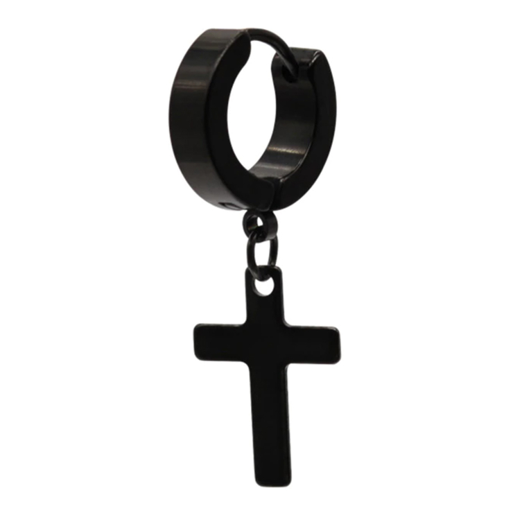 Сережка з Хрестом (титан, чорний) ea-074 Сережка з Хрестом (титан, чорний) ea-074