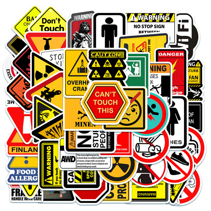 Набір стікерів Warning (stk-068) (50 шт.) Набір стікерів Warning (stk-068) (50 шт.)