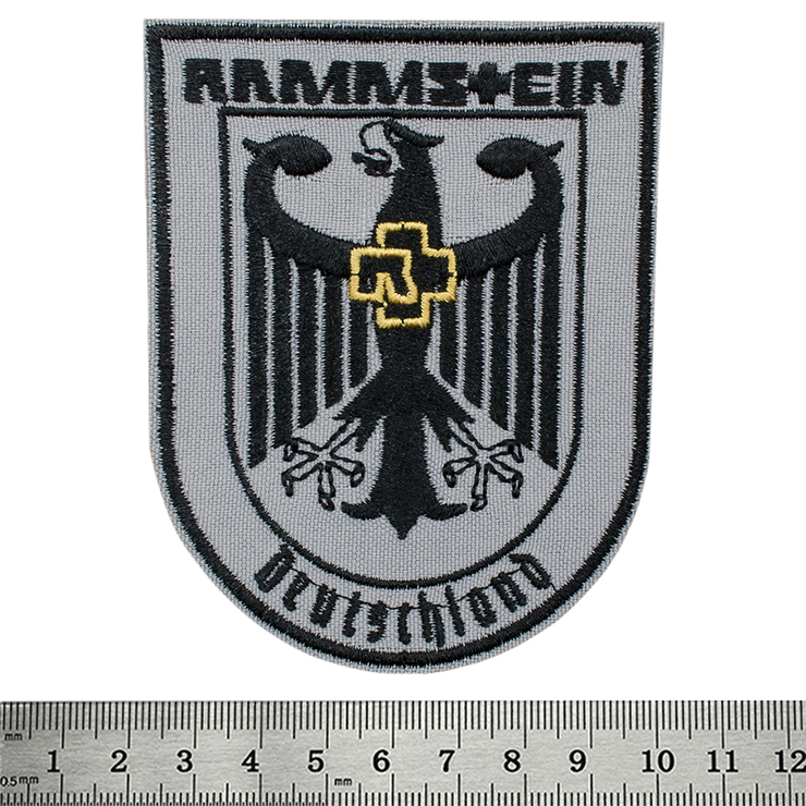 Нашивка Rammstein "Deutschland" (eagle and yellow logo, gray) Нашивка Rammstein "Deutschland" (eagle and yellow logo, gray)