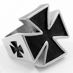 Перстень (aer-009) Тамплиерские кресты (черные)
