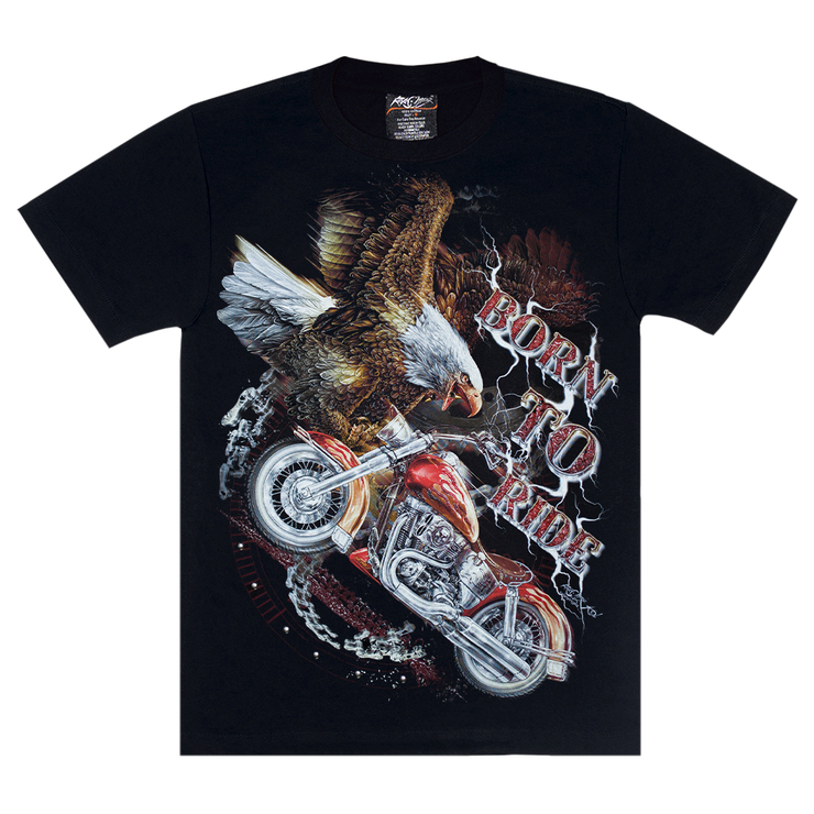 Футболка Born To Ride (eagle, moto, chain) (3D, светится в темноте) Футболка Born To Ride (eagle, moto, chain) (3D, светится в темноте)