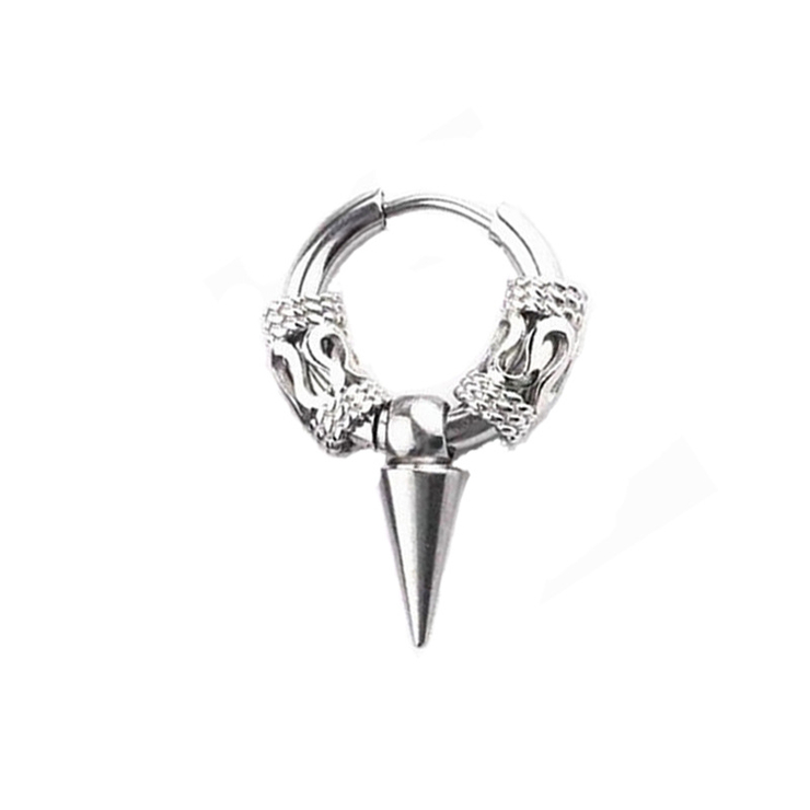 Серьга-кольцо хард обманка с шипом и узором (хир.сталь, стальной) (ea-083) Серьга-кольцо хард обманка с шипом и узором (хир.сталь, стальной) (ea-083)